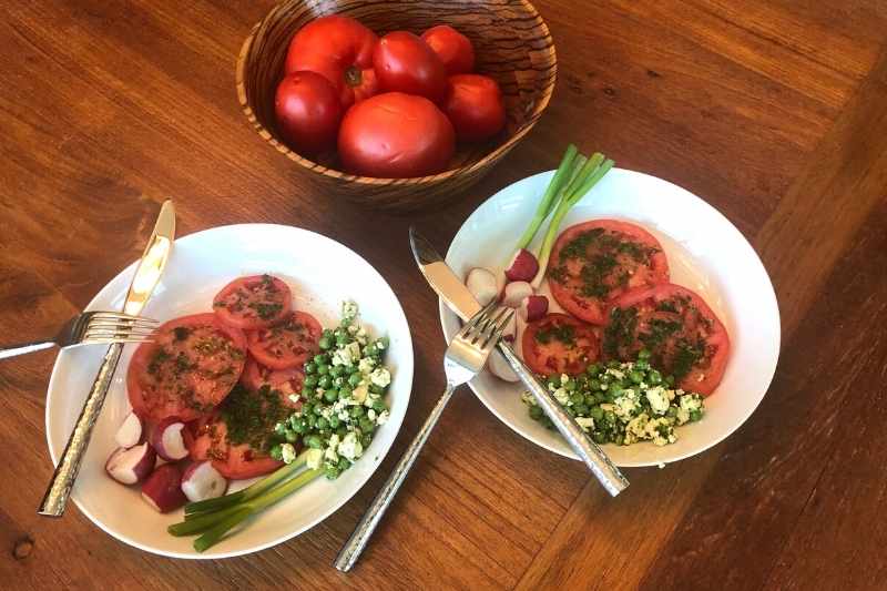 Tomato-Peas-Feta Recipe