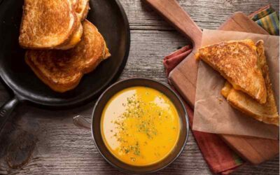Butternut Squash Soup and Grilled Cheese Sandwich