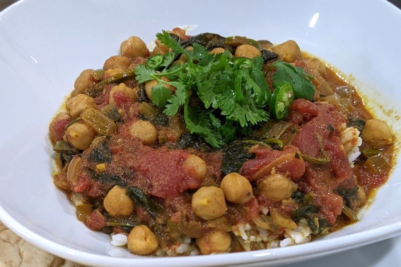 Indian-inspired Chana Marsala with Spinach
