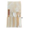 Travel Utensils Set in Neutral Tan Cotton Pouch