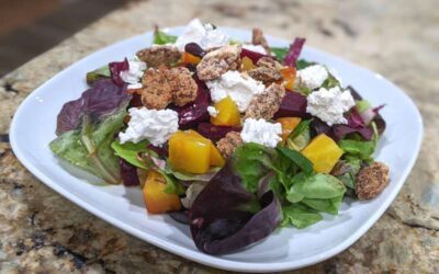Roasted Beet Salad with Goat Cheese and Candied Walnuts