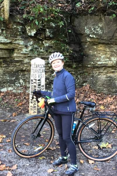 Yvonne Dwyer Biking on a Rail Trail