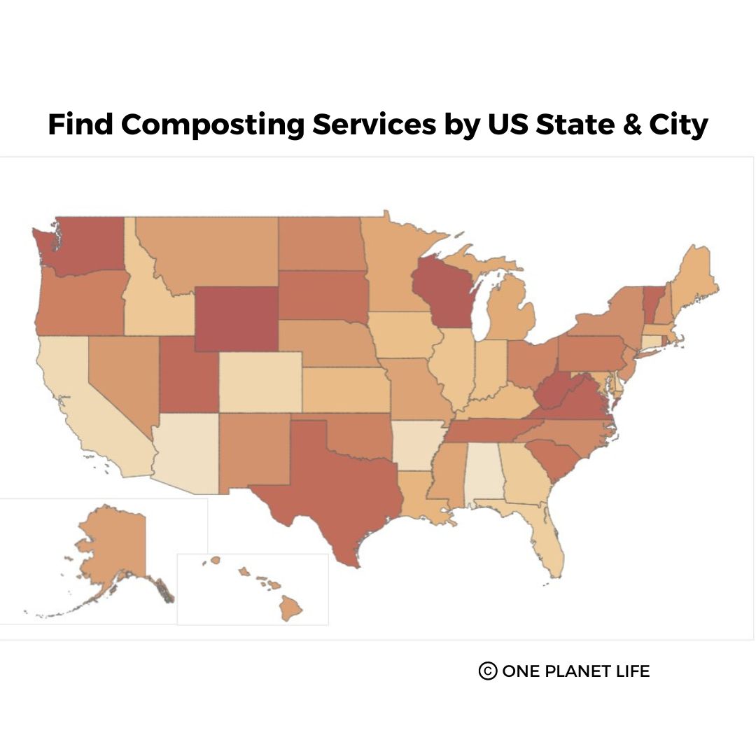 OPL Insight Composting Services By US State and City Map