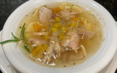 Turkey Soup with Homemade Broth from Our Leftover Thanksgiving Turkey