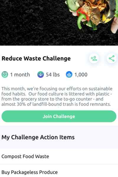 Reduce Waste Challenge Screenshot