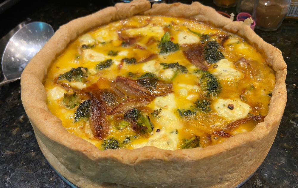 Broccoli, Shallot, and Sun-Dried Tomato Quiche