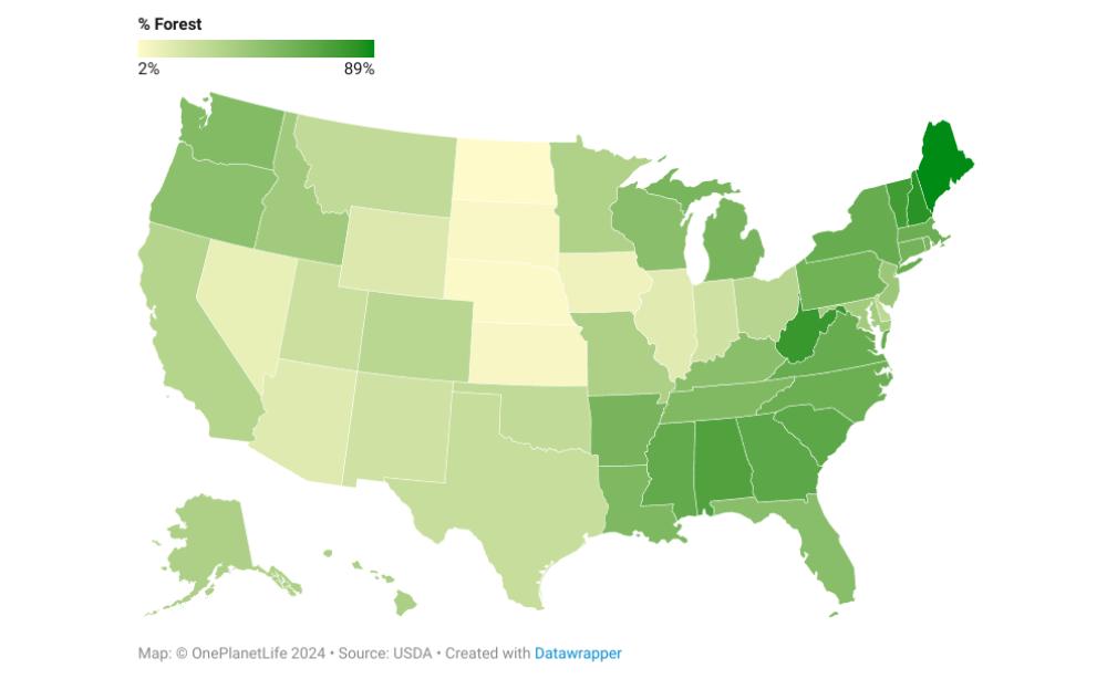 Tree Coverage Map US