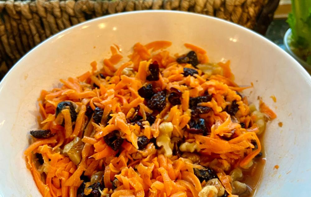 Carrot and Dried Fruit Salad with Walnuts